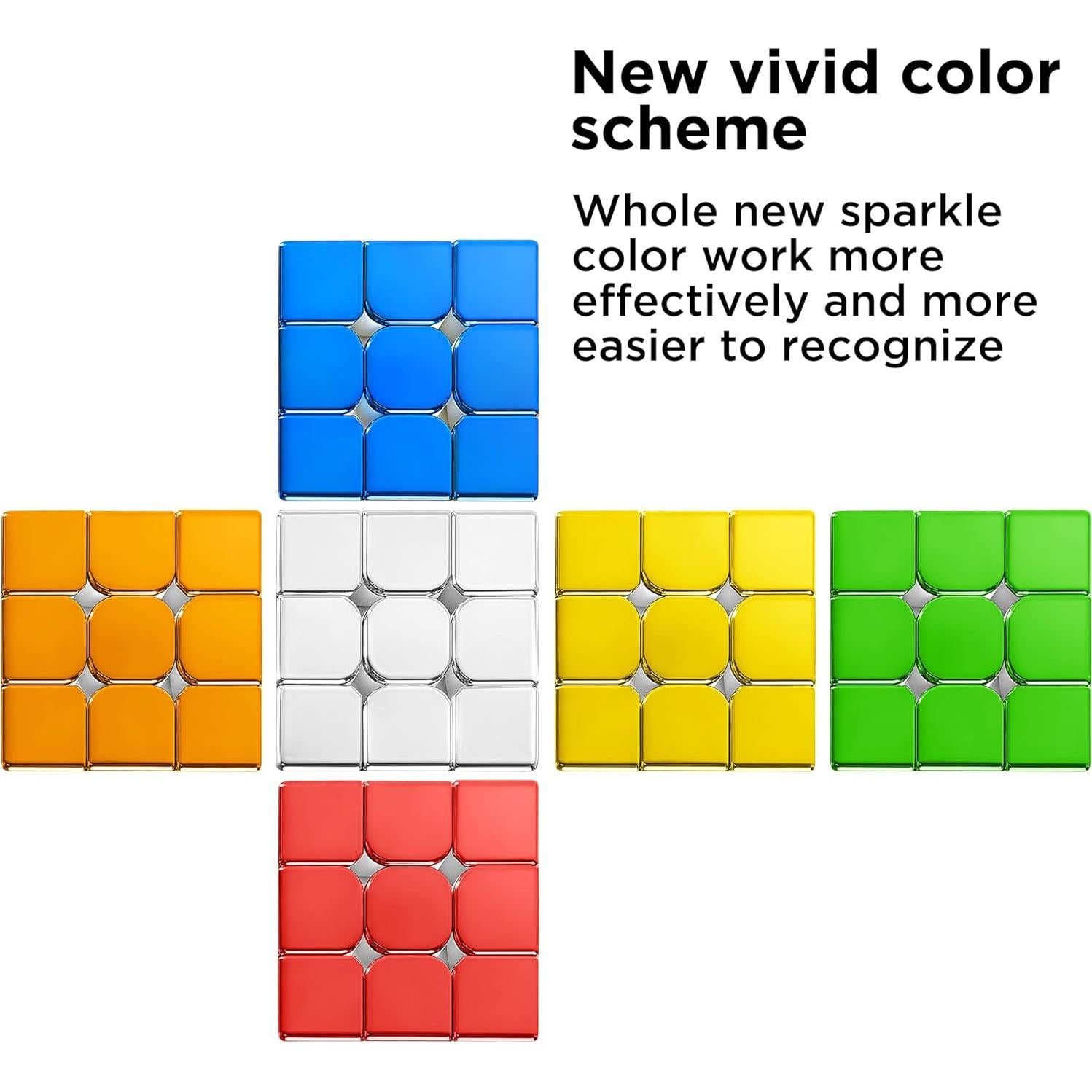 Cubo D-FantiX 3x3 Magnético Reflectante para Niños y Adultos