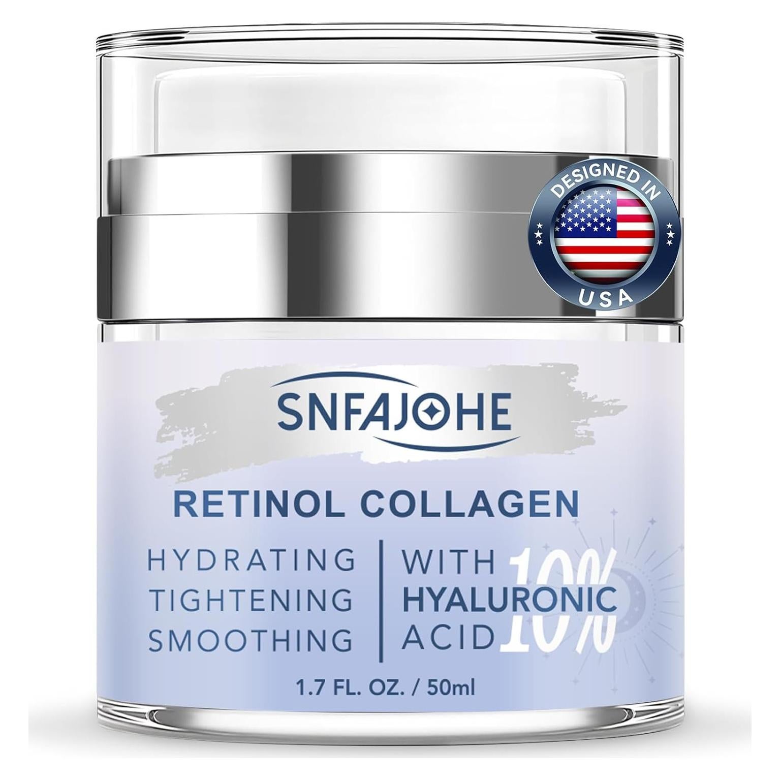 Crema Facial Reafirmante SNFAJOHE con Retinol y Ácido Hialurónico 50 ml