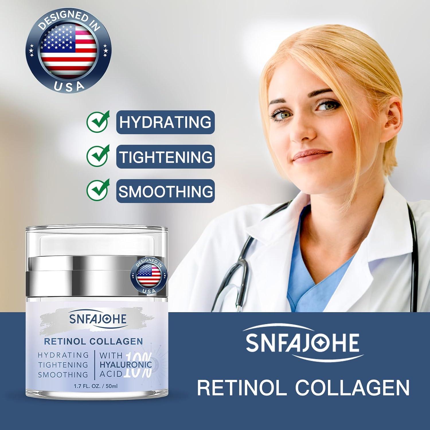 Crema Facial Reafirmante SNFAJOHE con Retinol y Ácido Hialurónico 50 ml