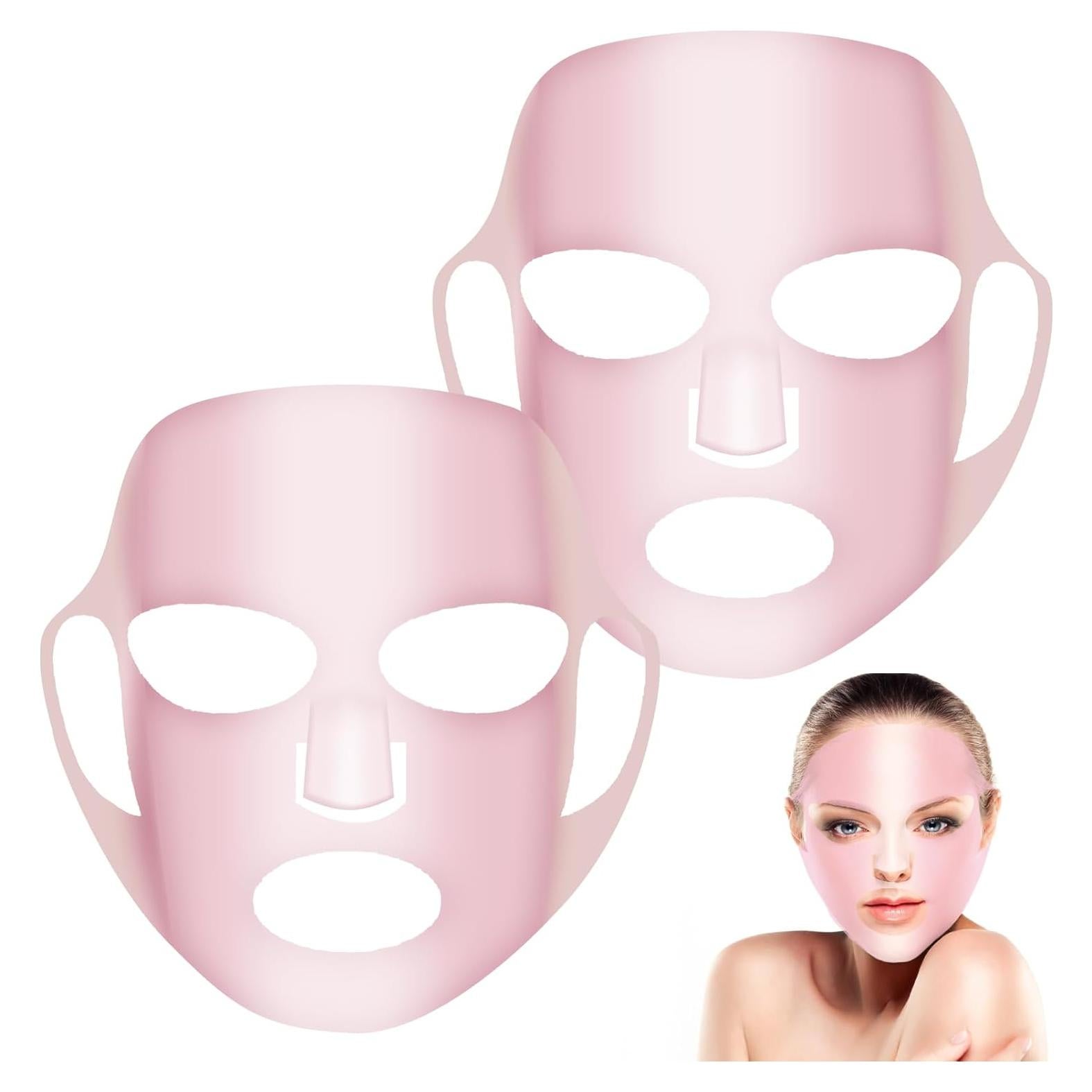 Cubierta de Mascarilla Facial de Silicona COMNICO 2 Piezas Rosa