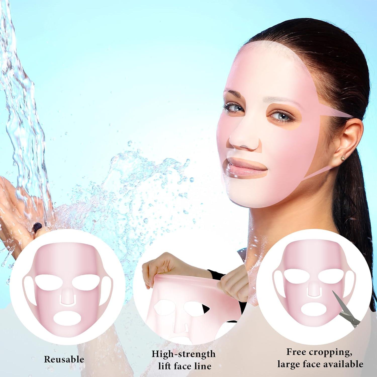 Cubierta de Mascarilla Facial de Silicona COMNICO 2 Piezas Rosa