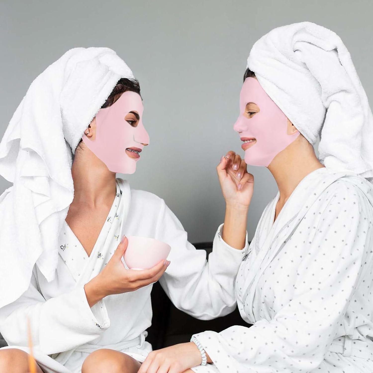 Cubierta de Mascarilla Facial de Silicona COMNICO 2 Piezas Rosa