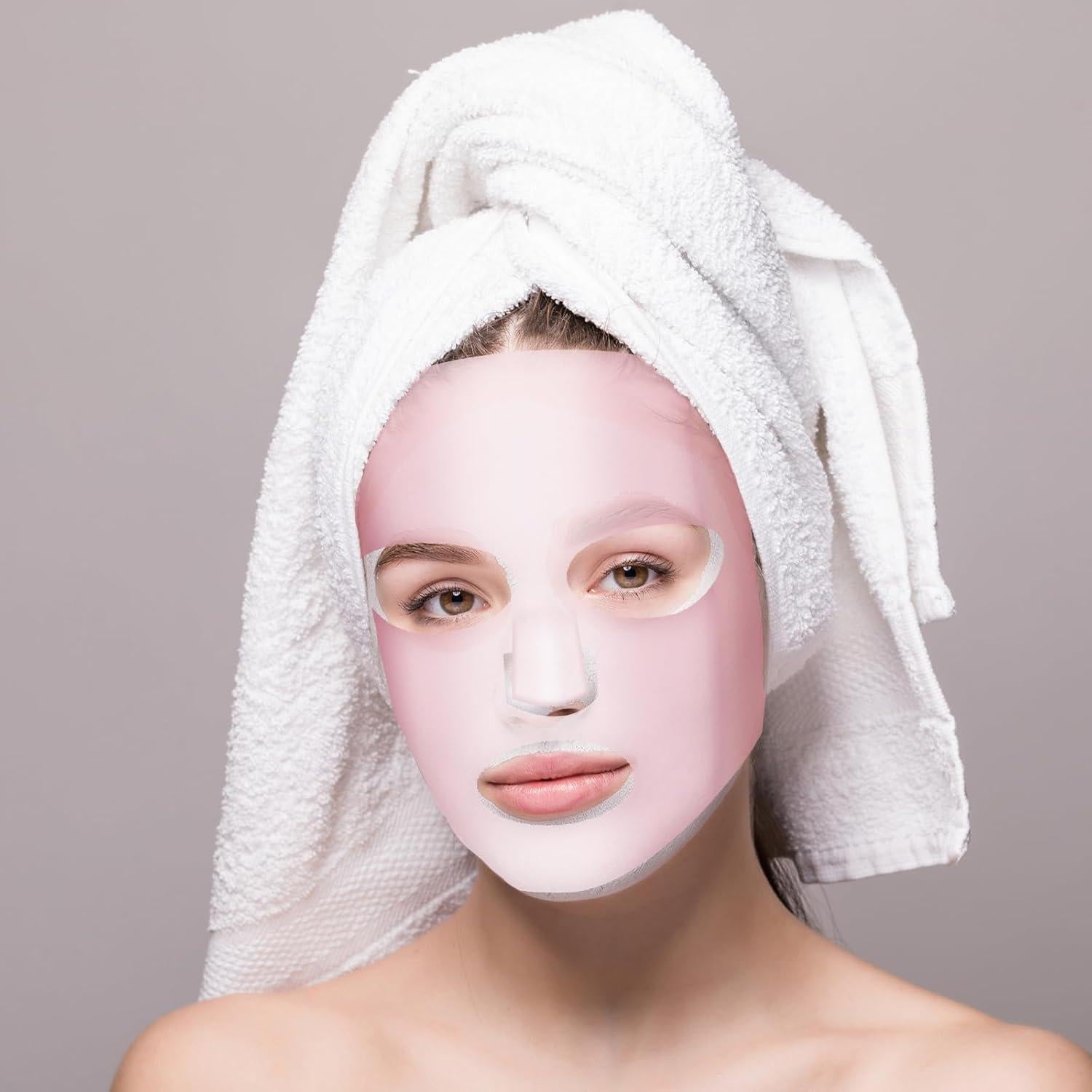 Cubierta de Mascarilla Facial de Silicona COMNICO 2 Piezas Rosa