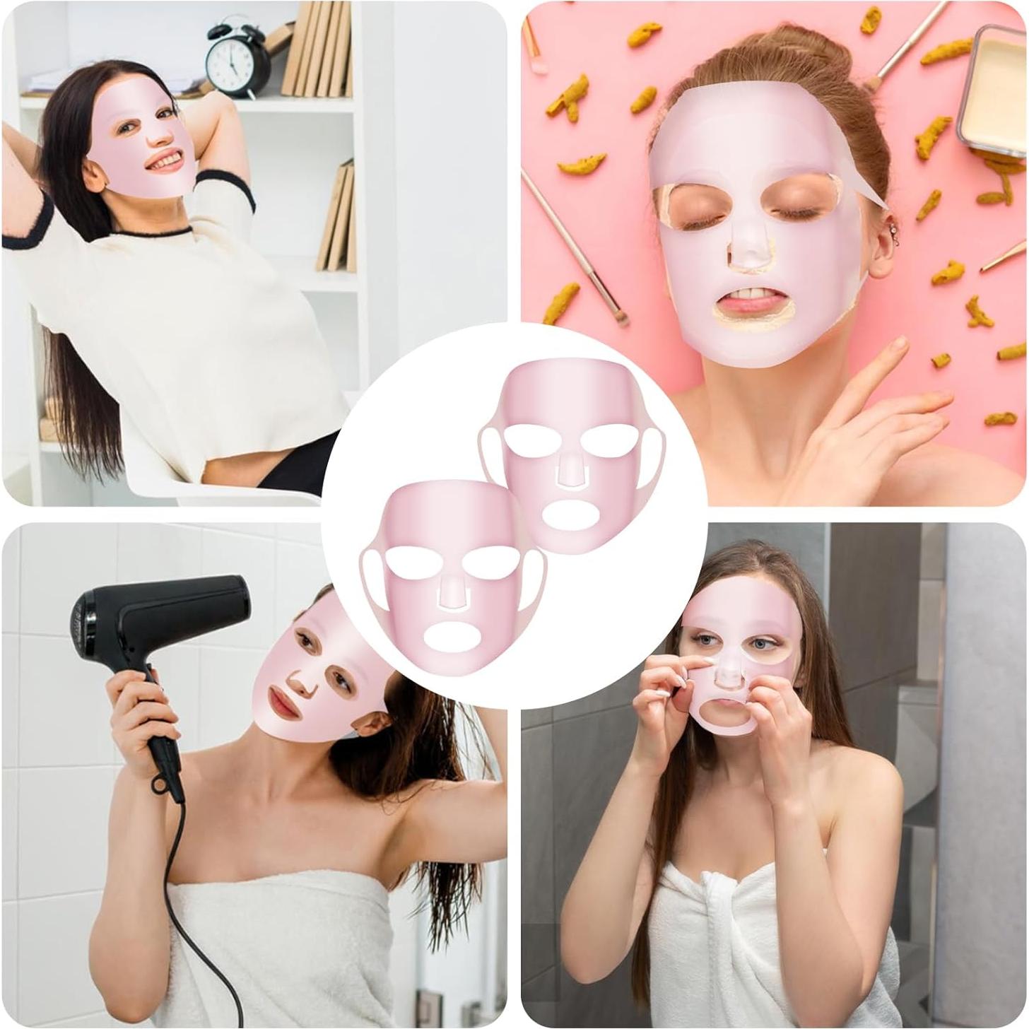 Cubierta de Mascarilla Facial de Silicona COMNICO 2 Piezas Rosa