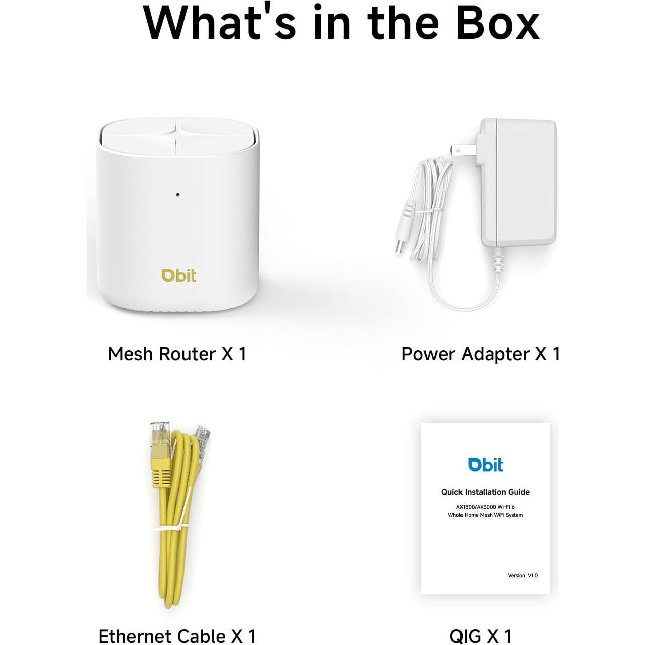 Sistema de WiFi en malla DBIT AX1800 WiFi 6 1-Pack