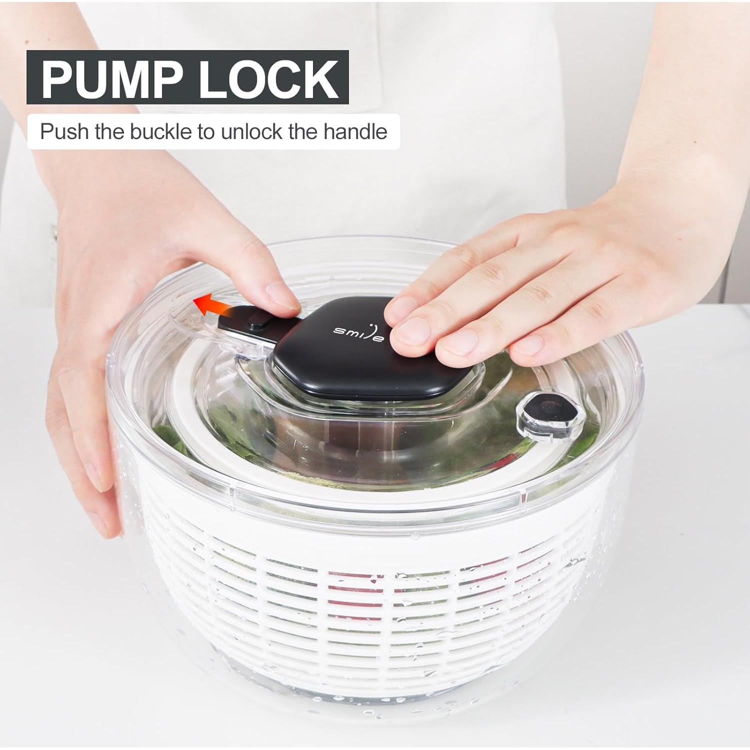 Centrifugadora de ensalada Sonrisa Mamá 3.8L blanca, fácil uso