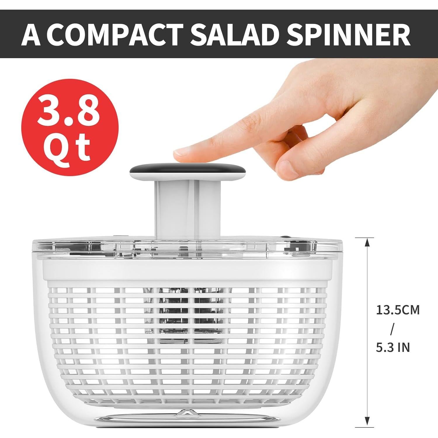 Centrifugadora de ensalada Sonrisa Mamá 3.8L blanca, fácil uso