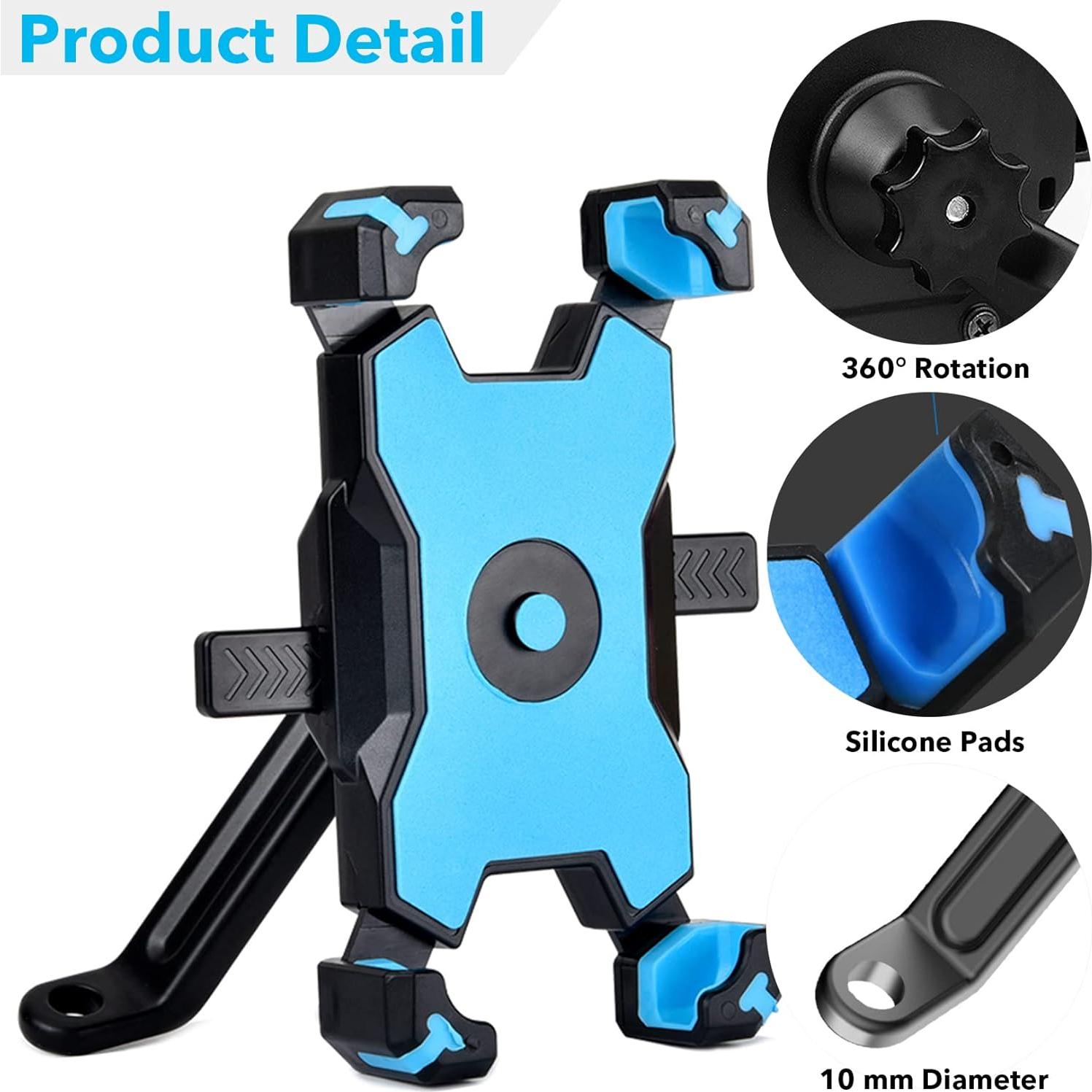 Soporte para Teléfono de Motocicleta Homeet - Antivibración, 360°