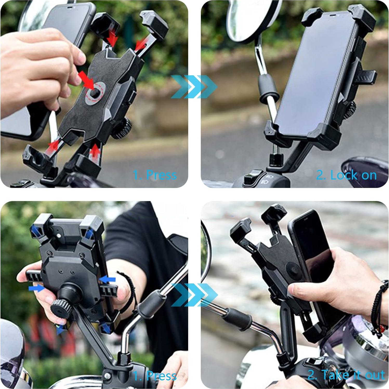 Soporte para Teléfono de Motocicleta Homeet - Antivibración, 360°