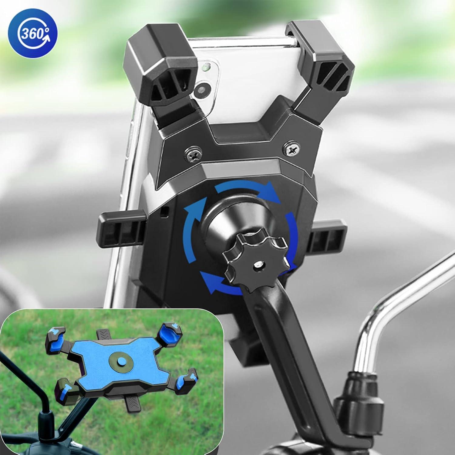 Soporte para Teléfono de Motocicleta Homeet - Antivibración, 360°