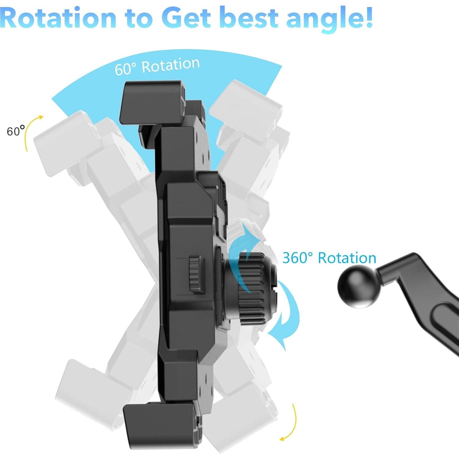 Soporte para Teléfono de Motocicleta Homeet - Antivibración, 360°