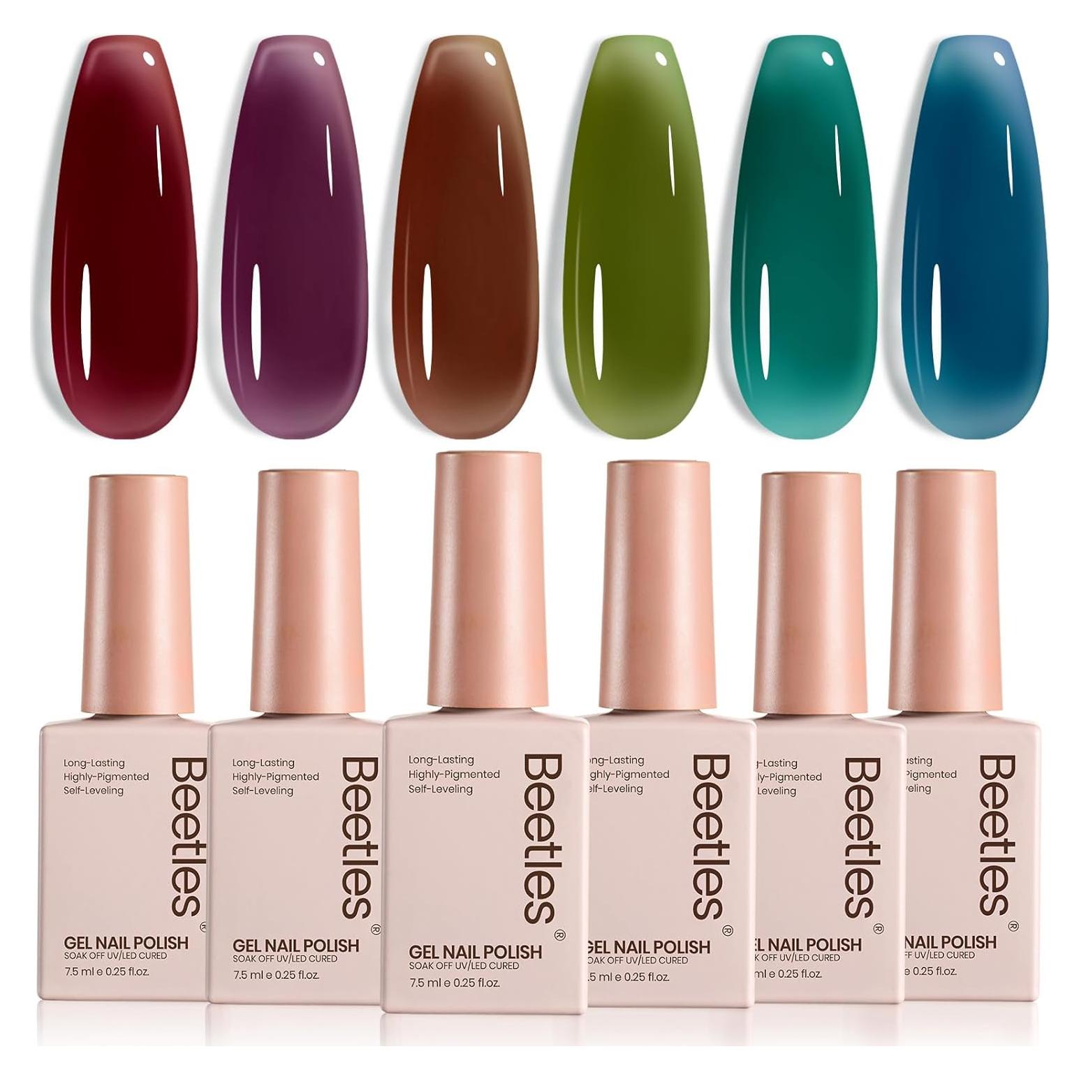 Set de Esmalte de Uñas Gel Beetles 6 Colores Otoño