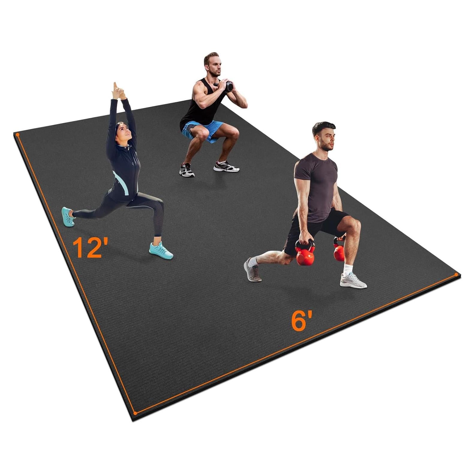 Alfombrilla de Ejercicio Grande Anngrowy 12x6 ft Antideslizante