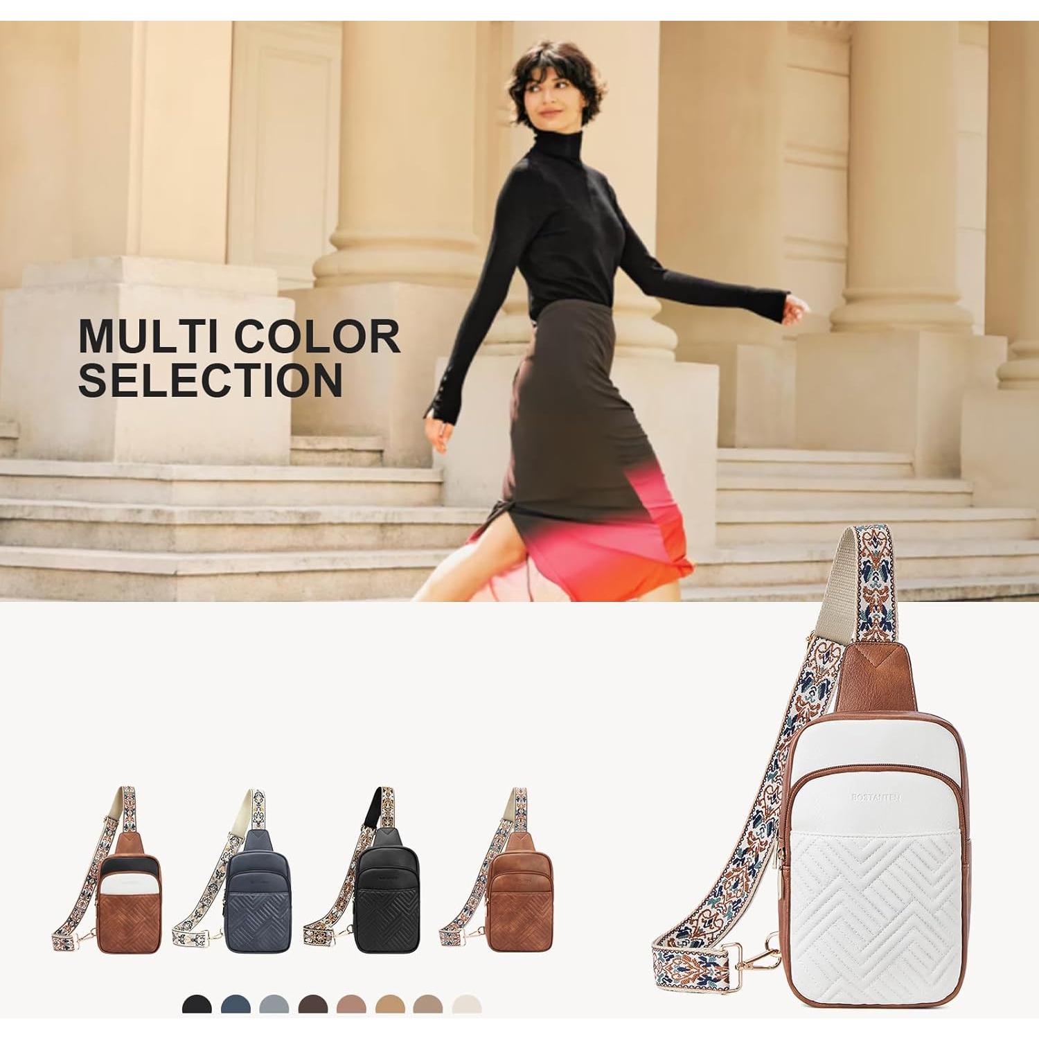 Bolsa Bandolera Acolchada BOSTANTEN para Mujeres 15x4.5cm