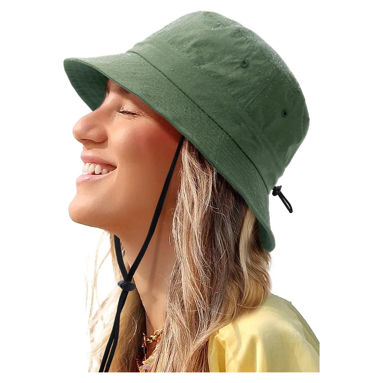 Sombrero de Cubo Impermeable SHINCHIC Verde Militar UPF 50+