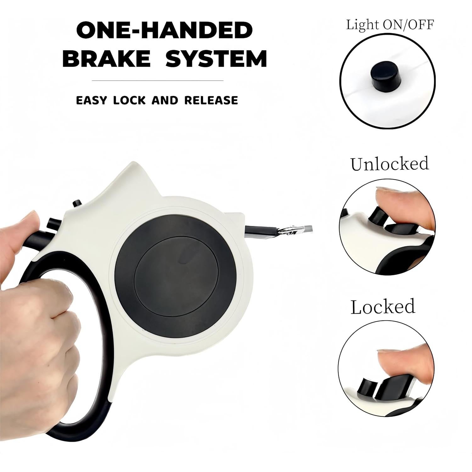 Correa Retráctil con Luz LED RE 4.88m para Perros Pequeños y Medianos