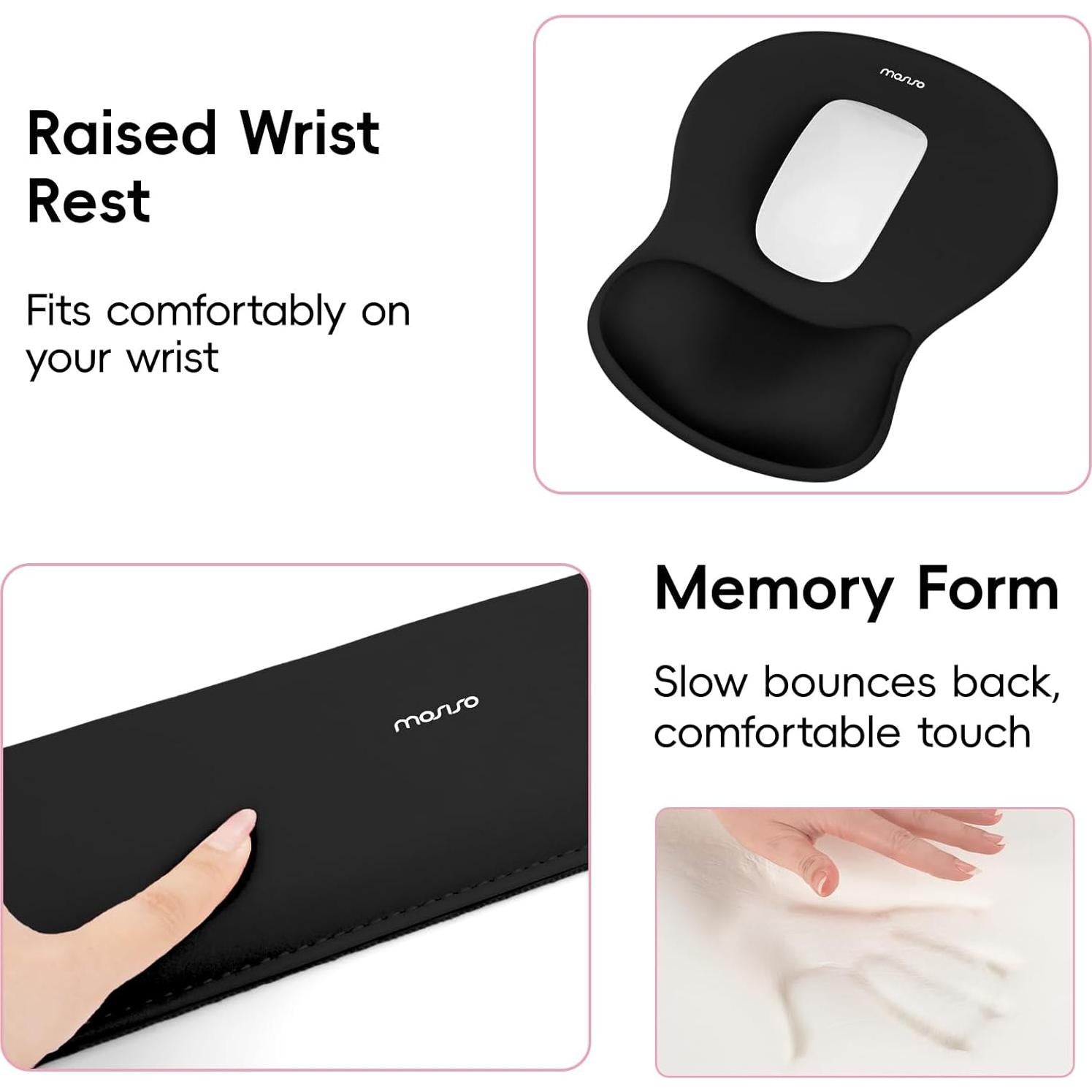 Soporte para Teclado y Reposamuñecas MOSISO Negro Ergonómico