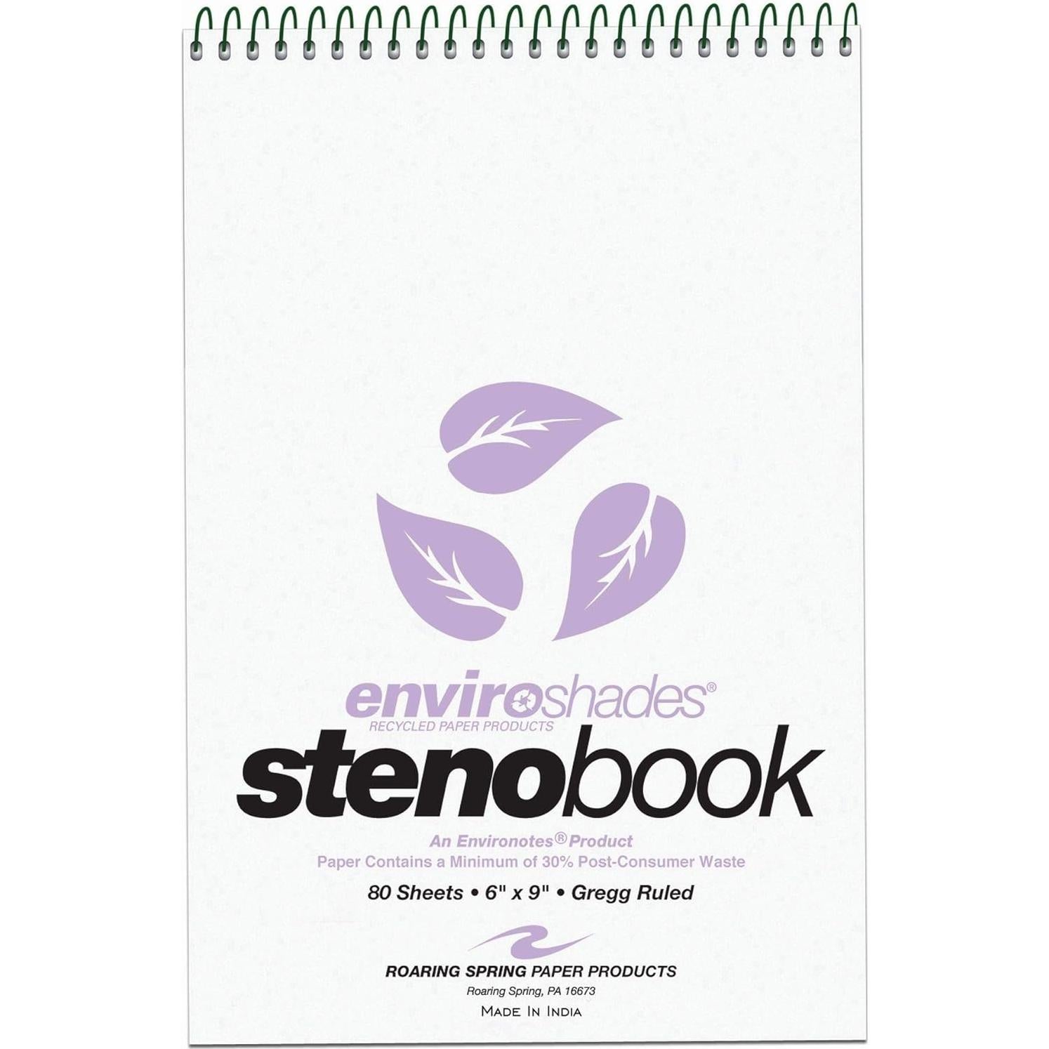 Cuadernos Steno ROARING SPRING Orquídea 80 Hojas Paquete 4
