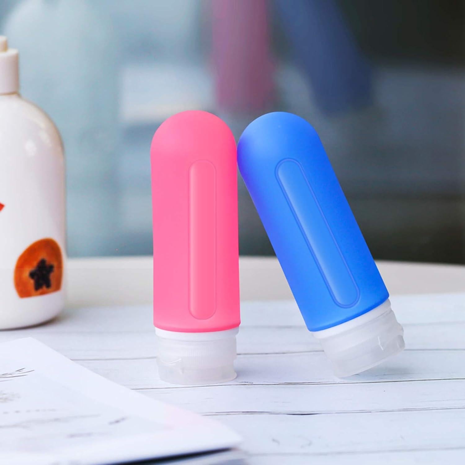 Botellas de viaje 3 oz ABUNRO a prueba de fugas 4+2 tarros