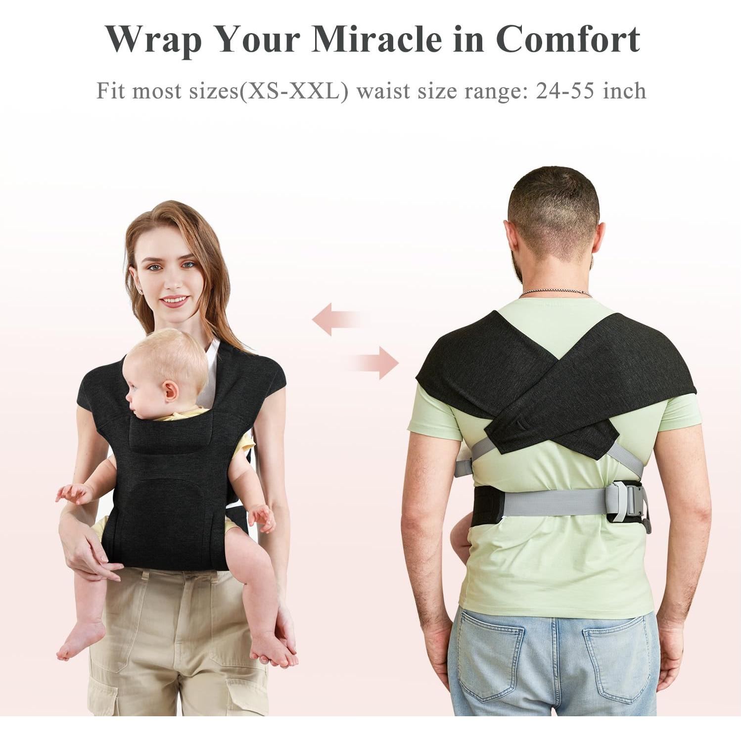 Portabebés ergonómico negro para recién nacidos YM019