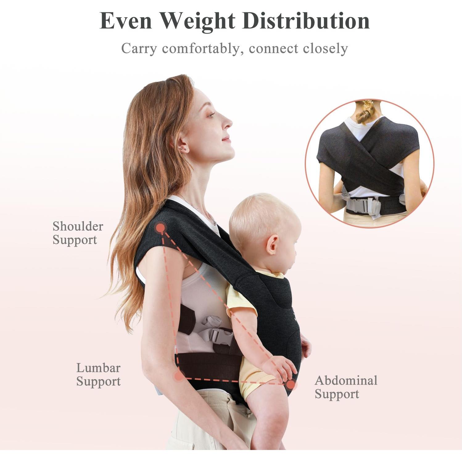 Portabebés ergonómico negro para recién nacidos YM019