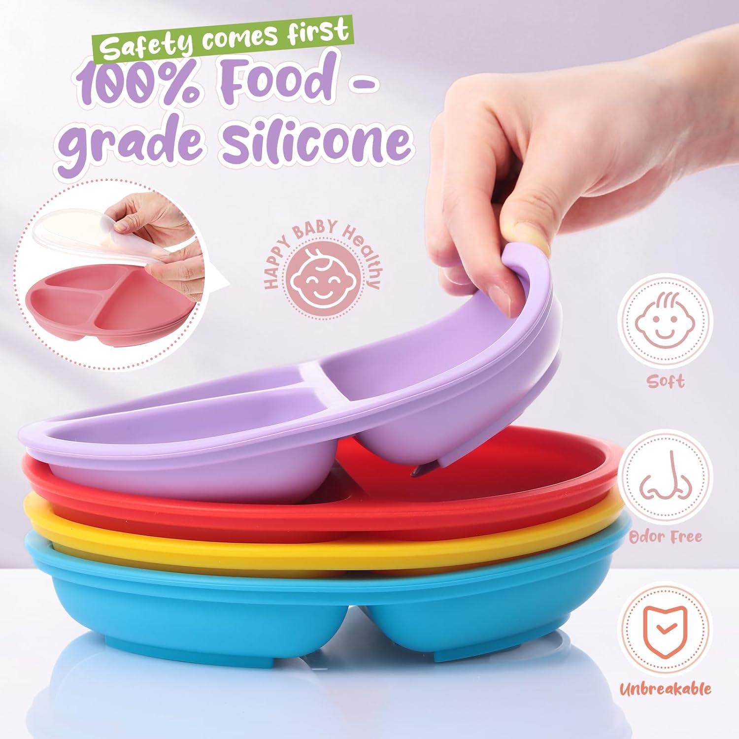 Set de Platos de Silicona Meanplan para Niños 6 Piezas