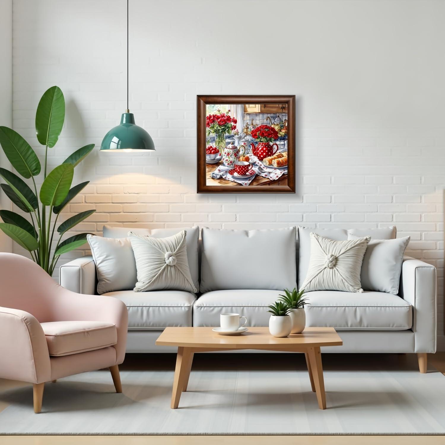 Kit de Pintura por Números CHWGLFGG Cocina Festiva 40x40 cm