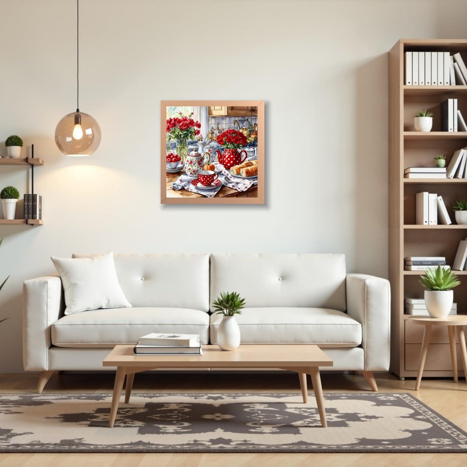 Kit de Pintura por Números CHWGLFGG Cocina Festiva 40x40 cm