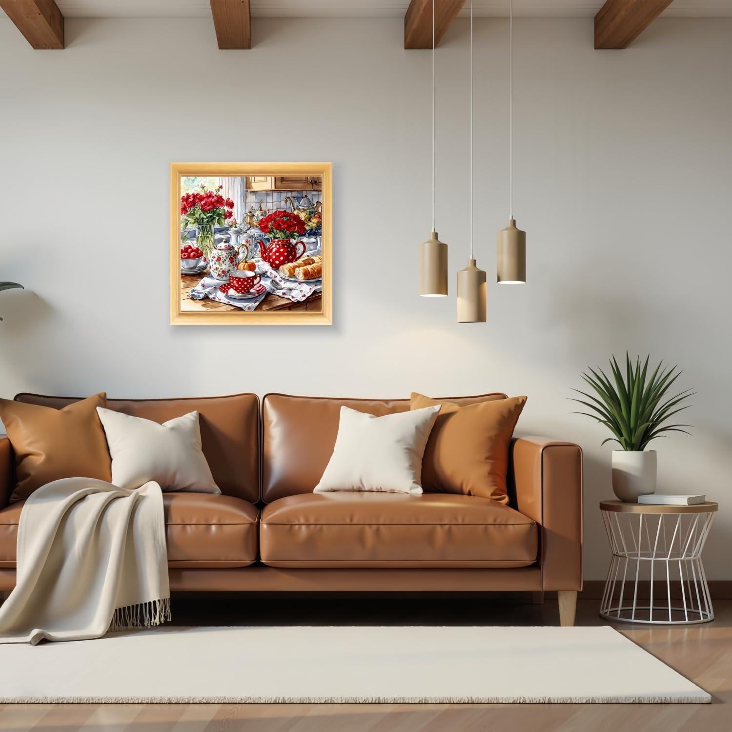 Kit de Pintura por Números CHWGLFGG Cocina Festiva 40x40 cm