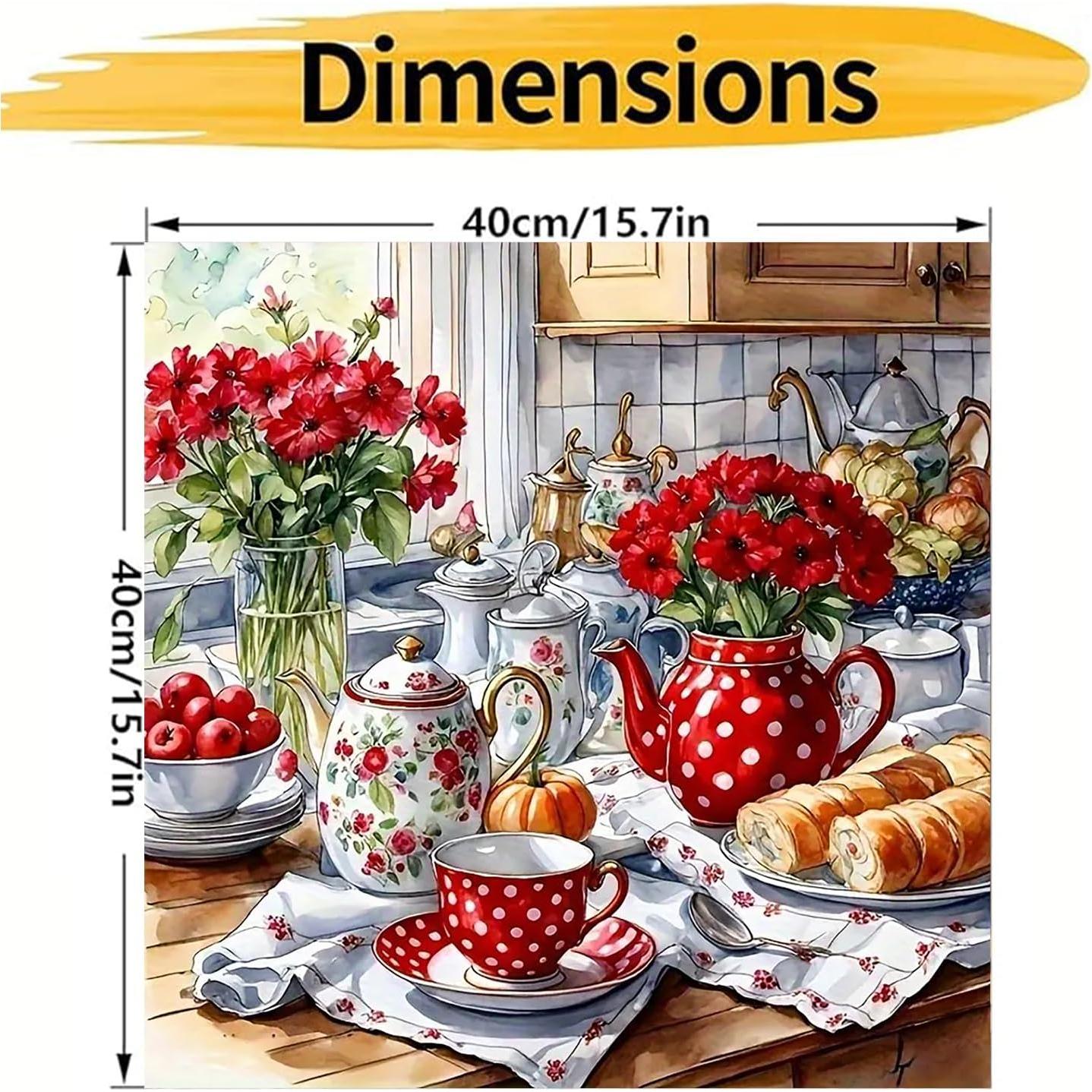 Kit de Pintura por Números CHWGLFGG Cocina Festiva 40x40 cm