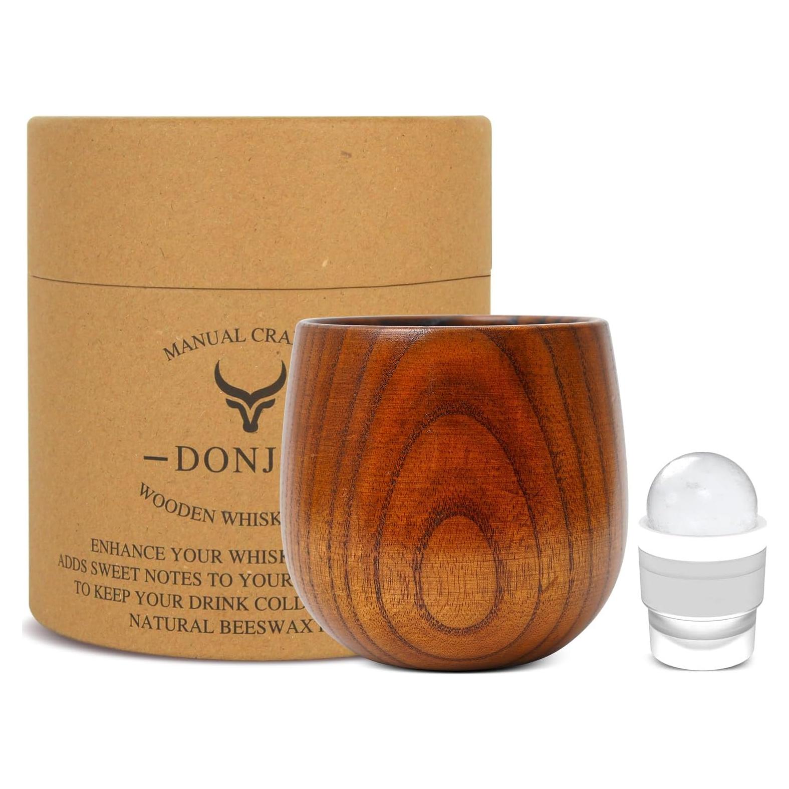 Vaso de Whisky de Madera DONJOP 10 OZ (0.29 L) Artesanal