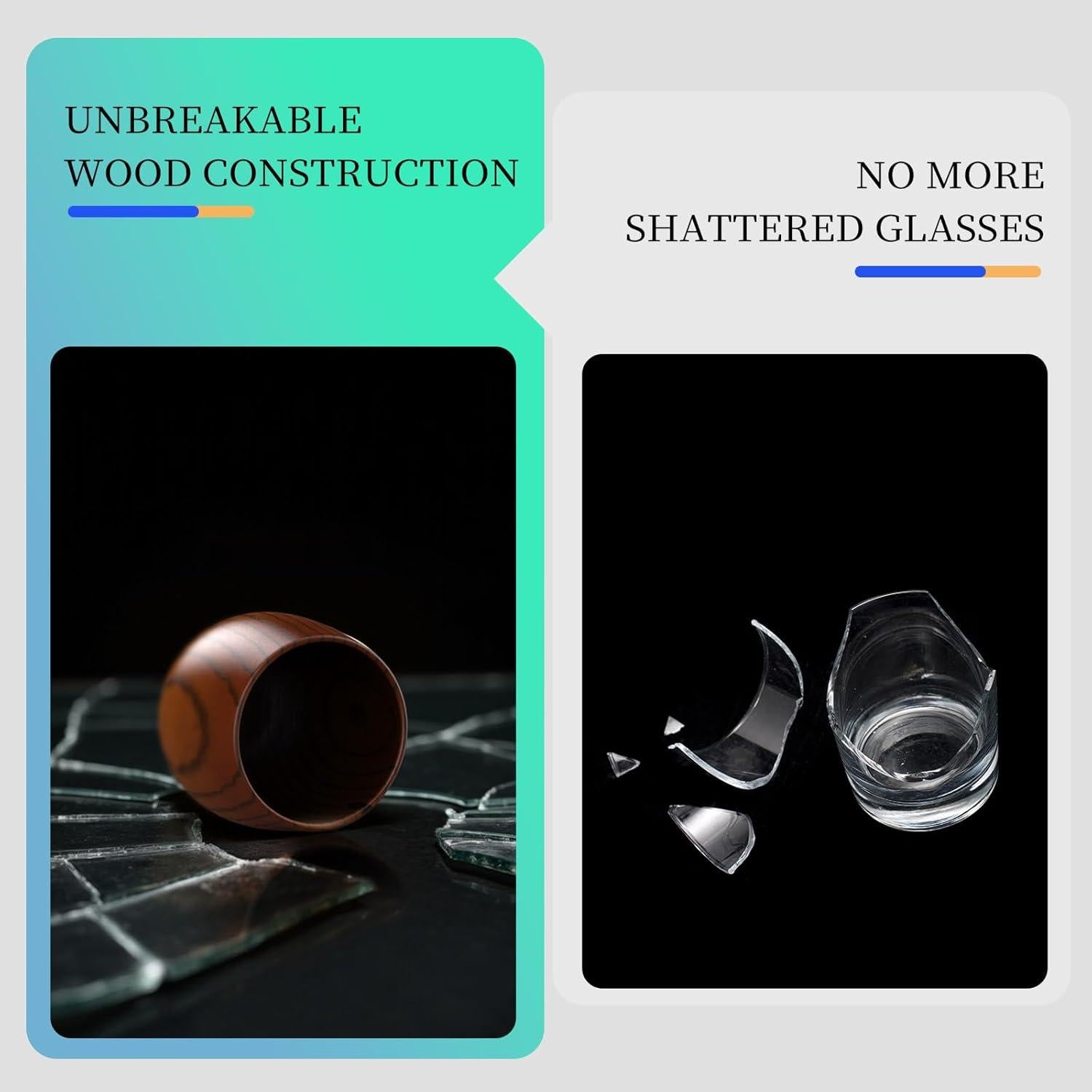 Vaso de Whisky de Madera DONJOP 10 OZ (0.29 L) Artesanal