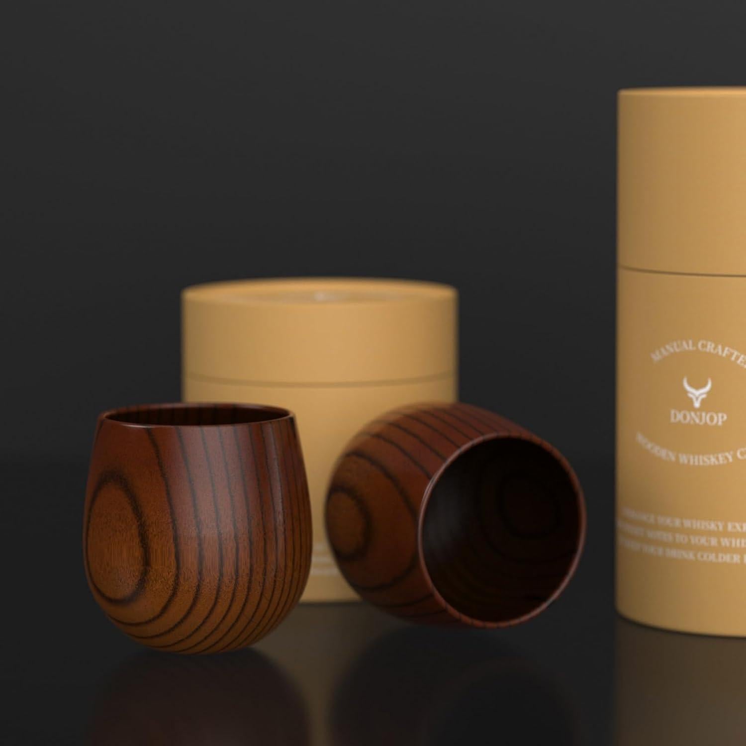Vaso de Whisky de Madera DONJOP 10 OZ (0.29 L) Artesanal