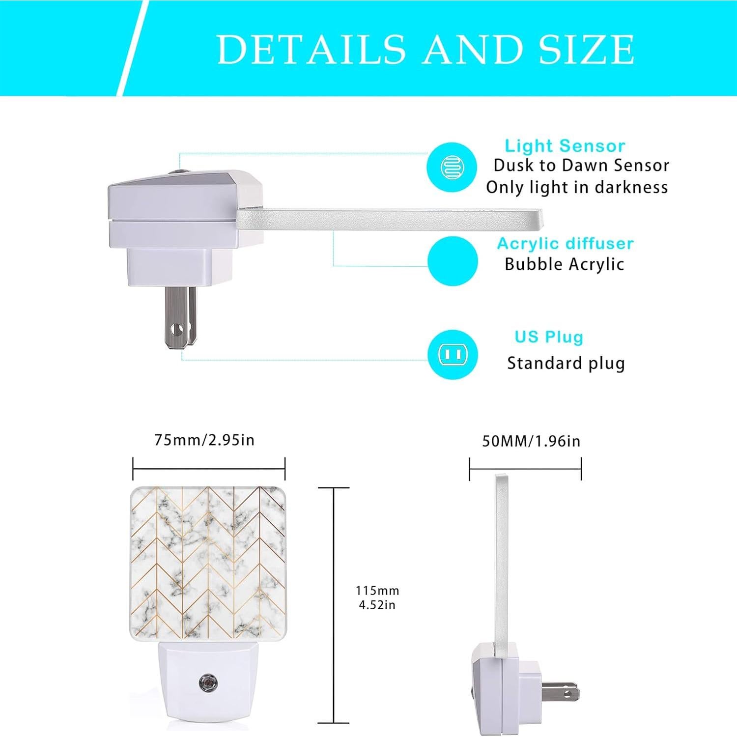 Luz Nocturna LED Oeaskly Geométrica 11.5x7.5x5 cm 0.5W