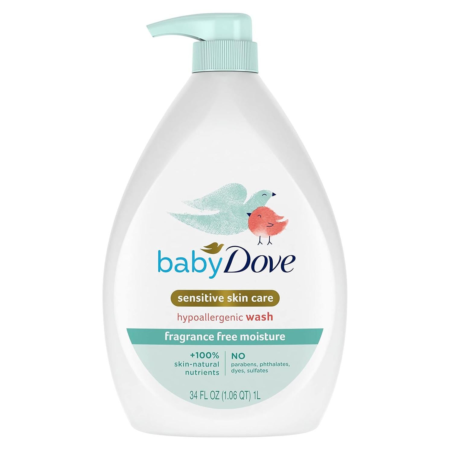 Jabón para Bebés Baby Dove Hipoalergénico 1 L Sin Fragancia