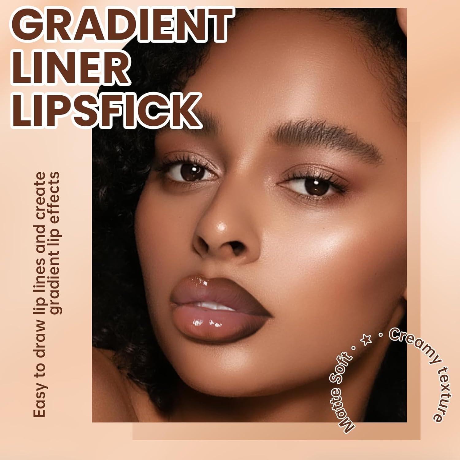 Set de Labios HOSAILY: Lápiz Labial Marrón Claro y Gloss Hidratante