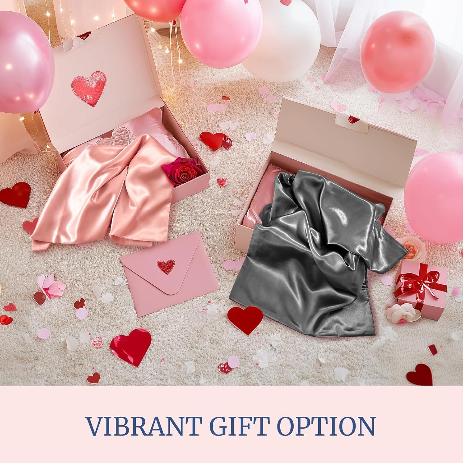 Fundas de Almohada de Satén BEDELITE 2 Piezas Estándar 66x51cm Azul