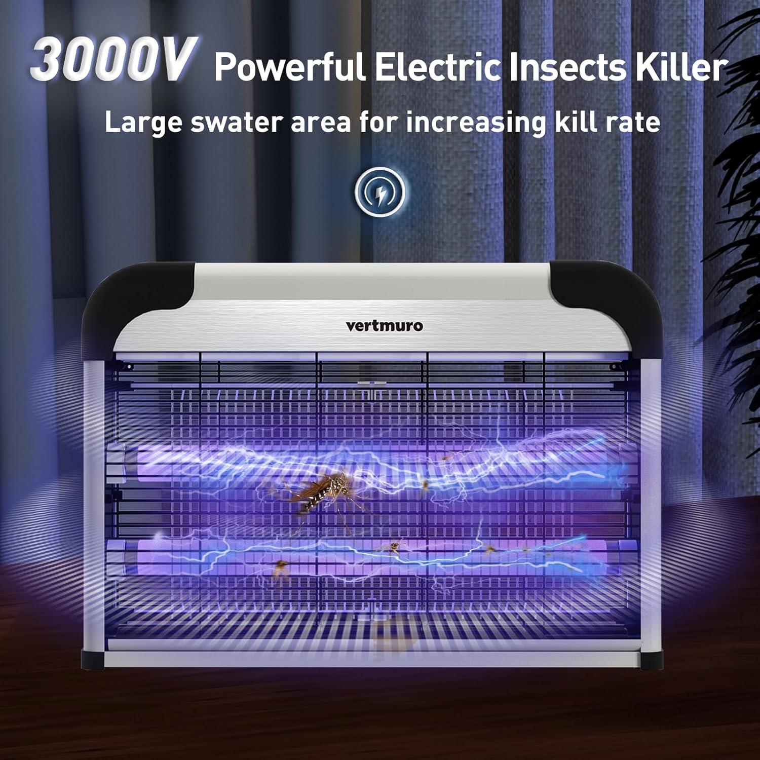 Zapper Eléctrico de Insectos Vertmuro 20W con Luz UV 3000V