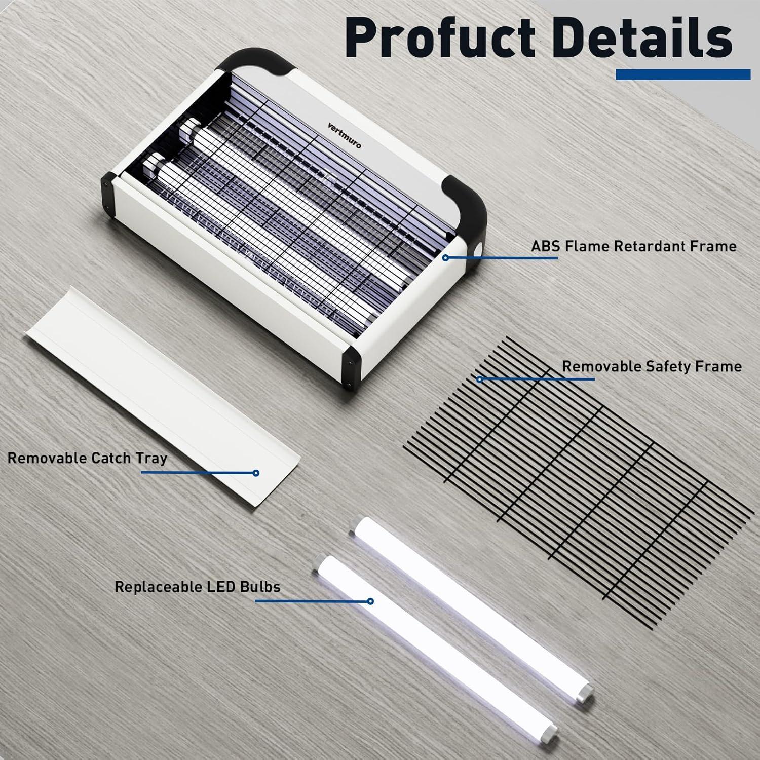 Zapper Eléctrico de Insectos Vertmuro 20W con Luz UV 3000V