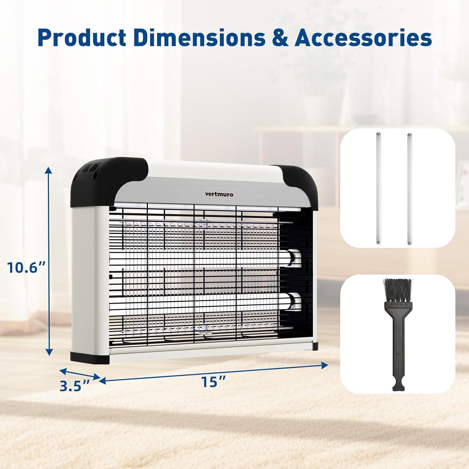 Zapper Eléctrico de Insectos Vertmuro 20W con Luz UV 3000V