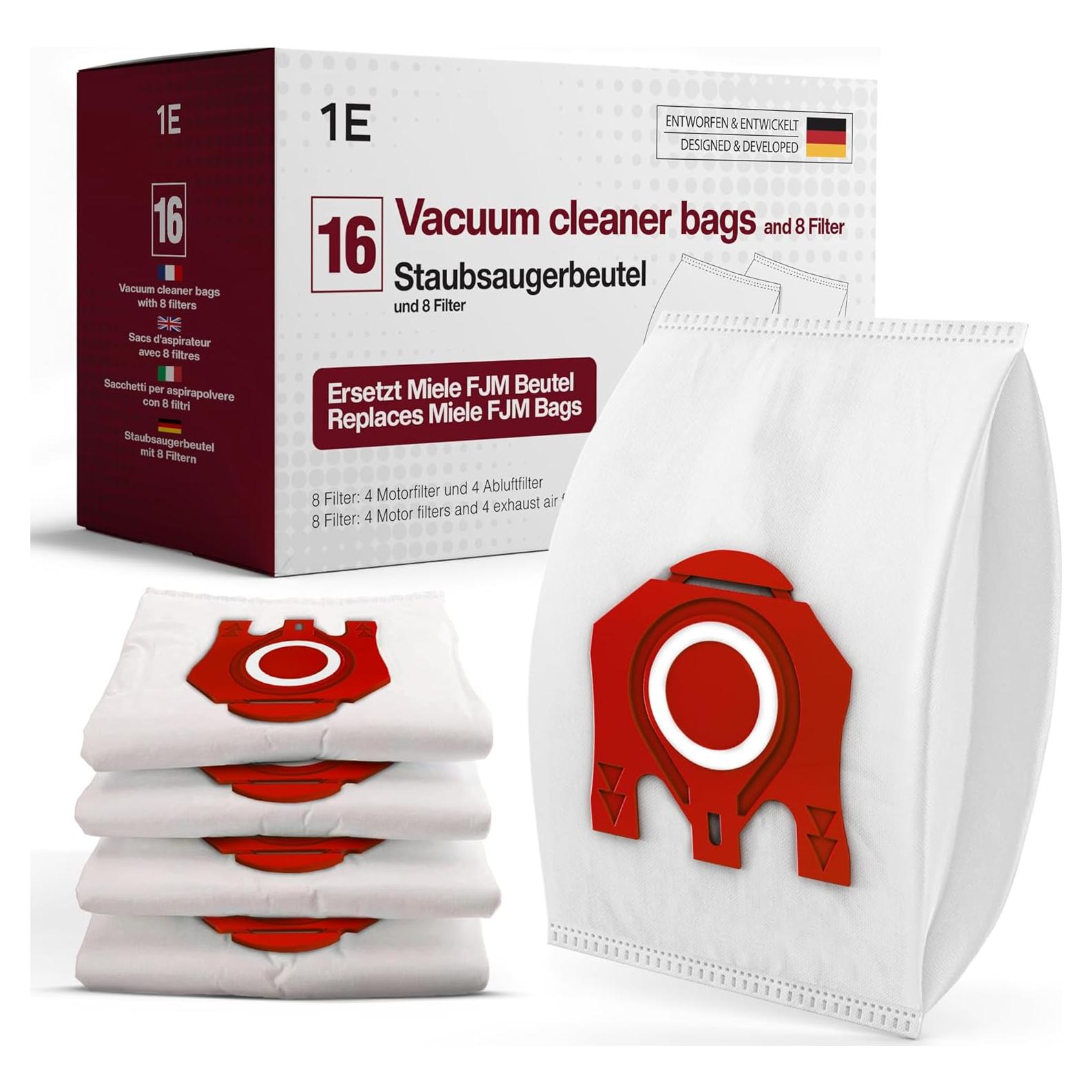 16 Bolsas de Aspiradora FJM 1E + 8 Filtros para Miele
