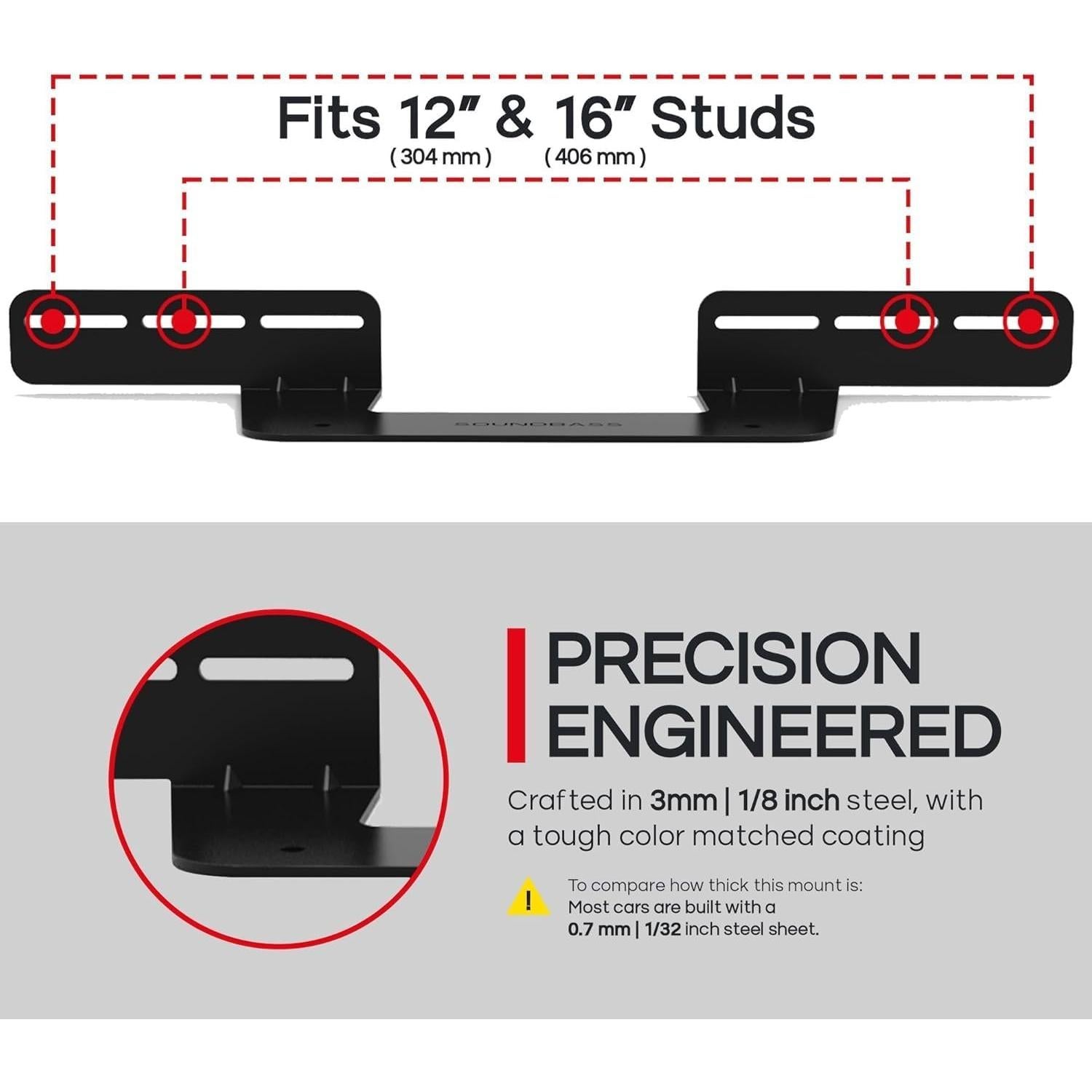Soporte de Pared Soundbass para Sonos Beam Negro - Resistente y Fácil Instalación