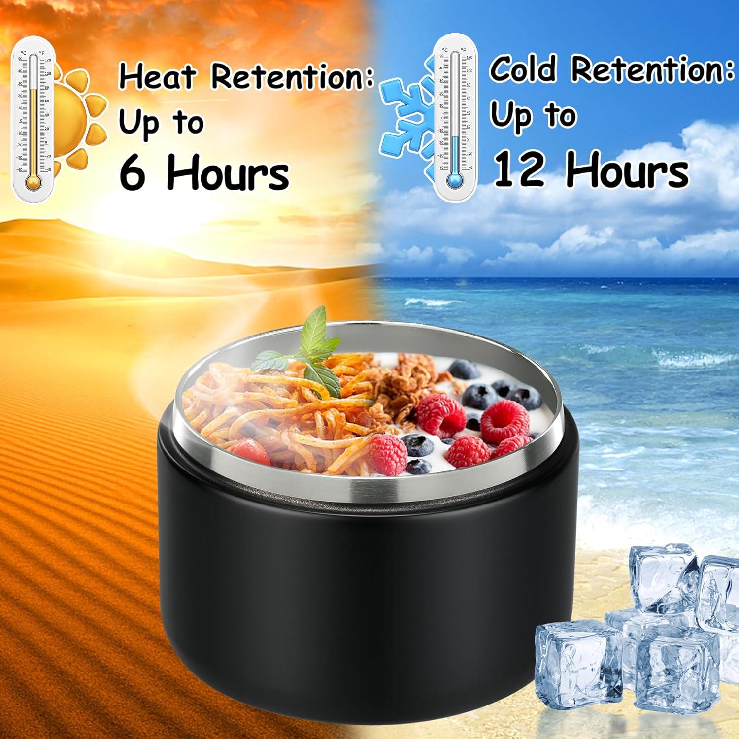 Tarro de Comida Aislado Pawtong 350ml Negro a Prueba de Fugas