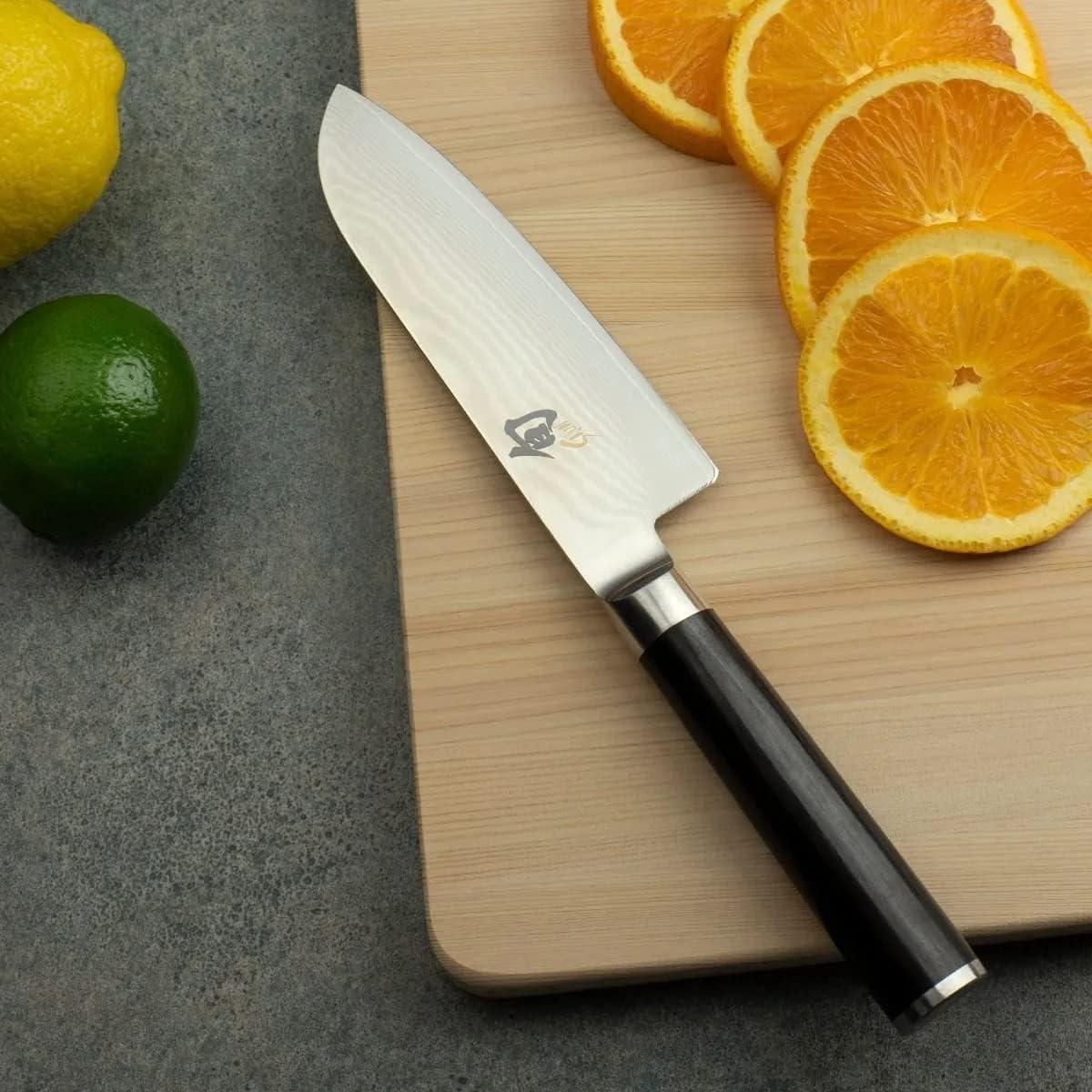 Cuchillo Santoku Shun Classic 14 cm Acero Damasco Pakkawood