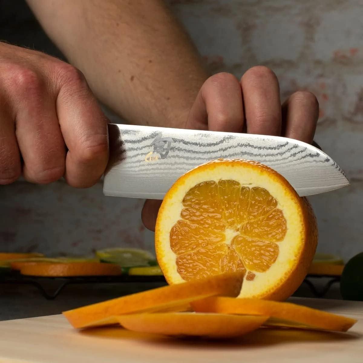 Cuchillo Santoku Shun Classic 14 cm Acero Damasco Pakkawood