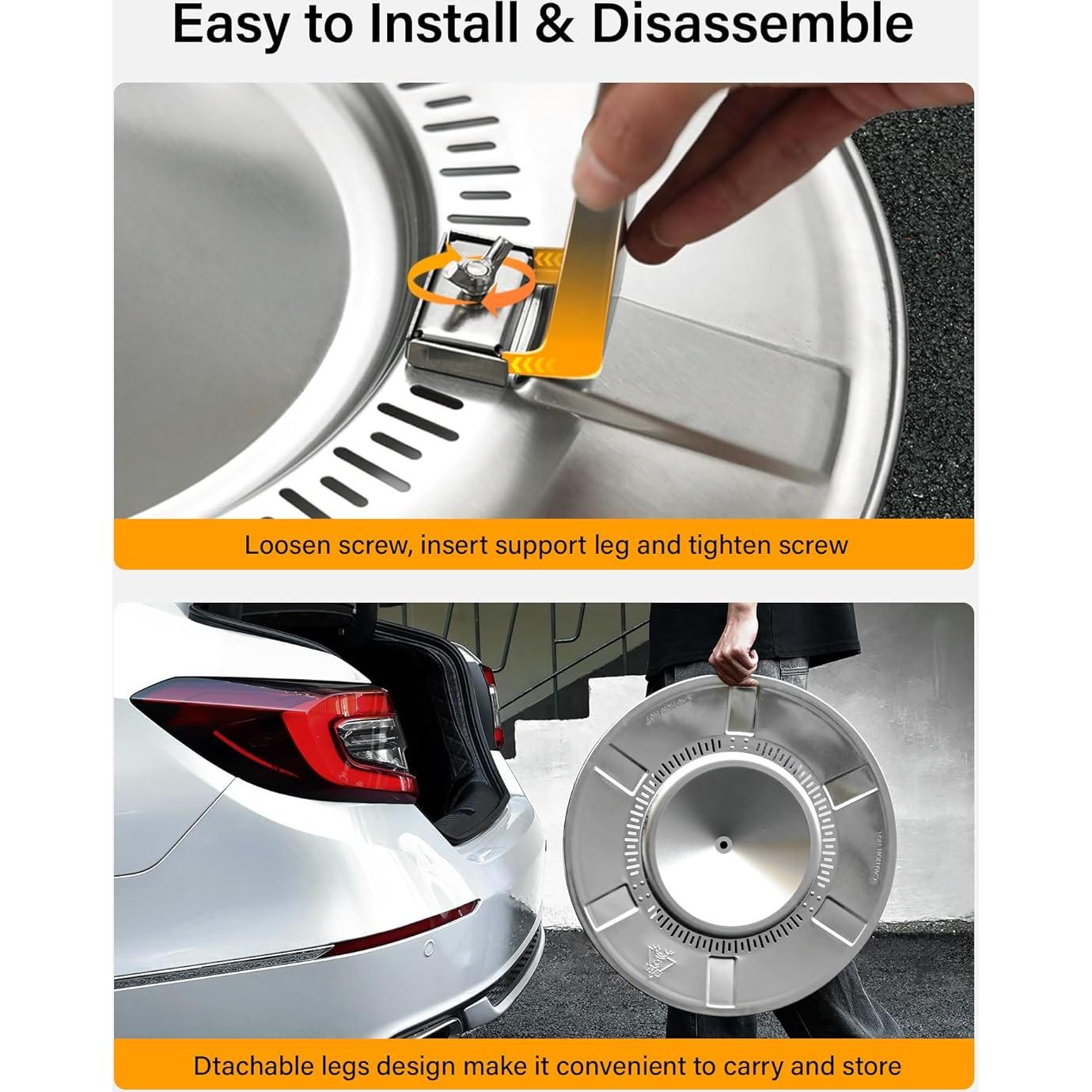 Deflector de Calor YEFU para Fogata Solo Stove 19" Acero Inoxidable