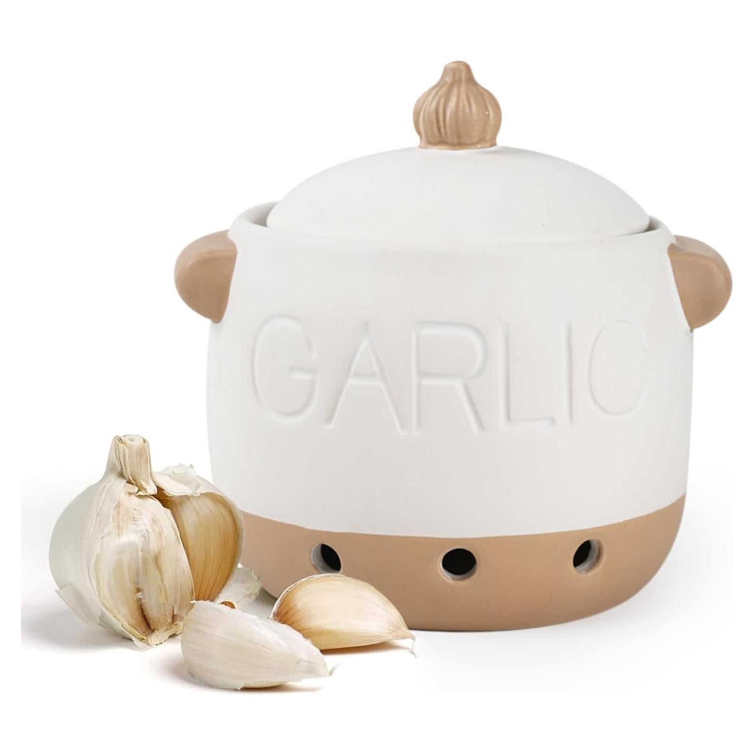 Conservador de Ajo Cerámica Zaposcca 1.54 kg Blanco