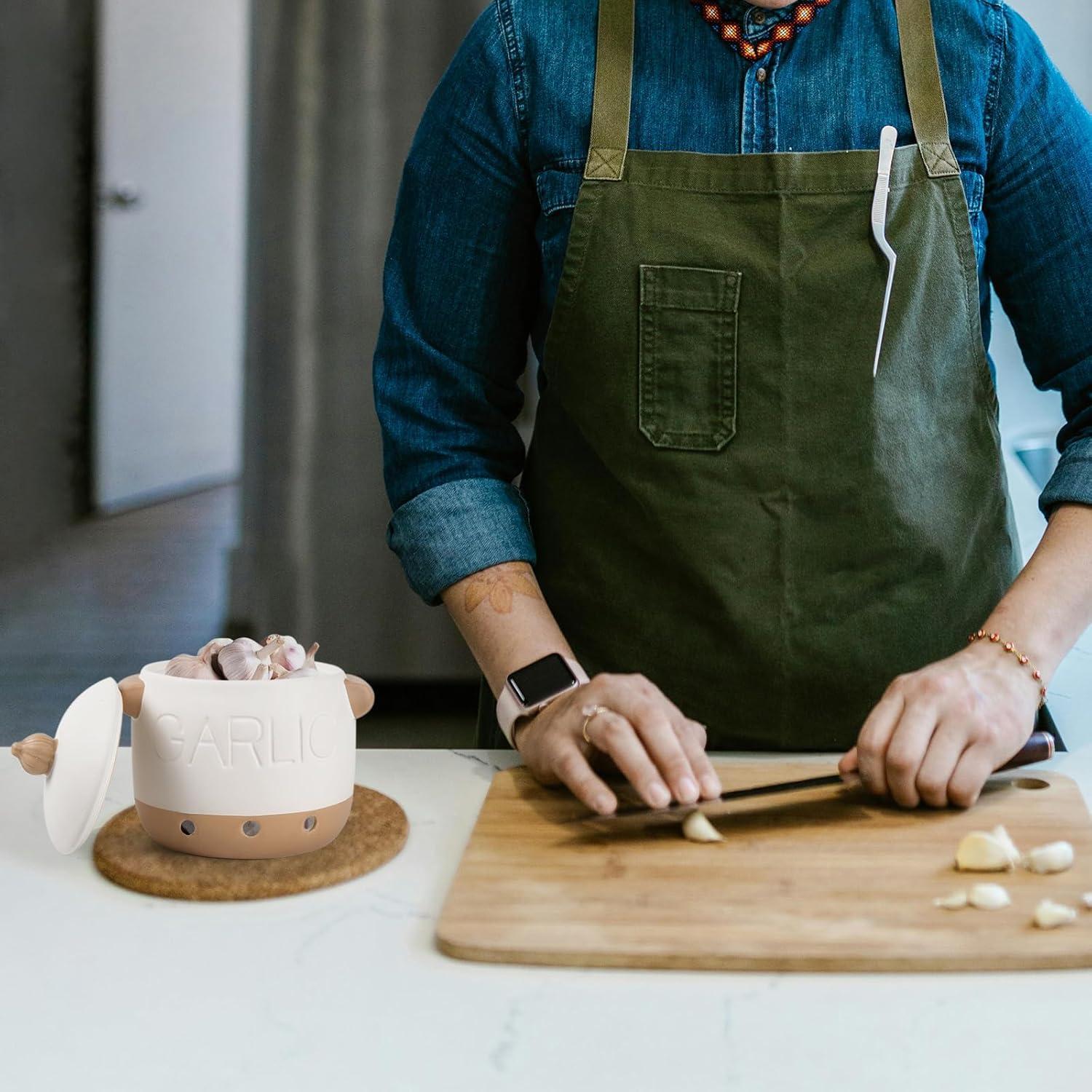 Conservador de Ajo Cerámica Zaposcca 1.54 kg Blanco