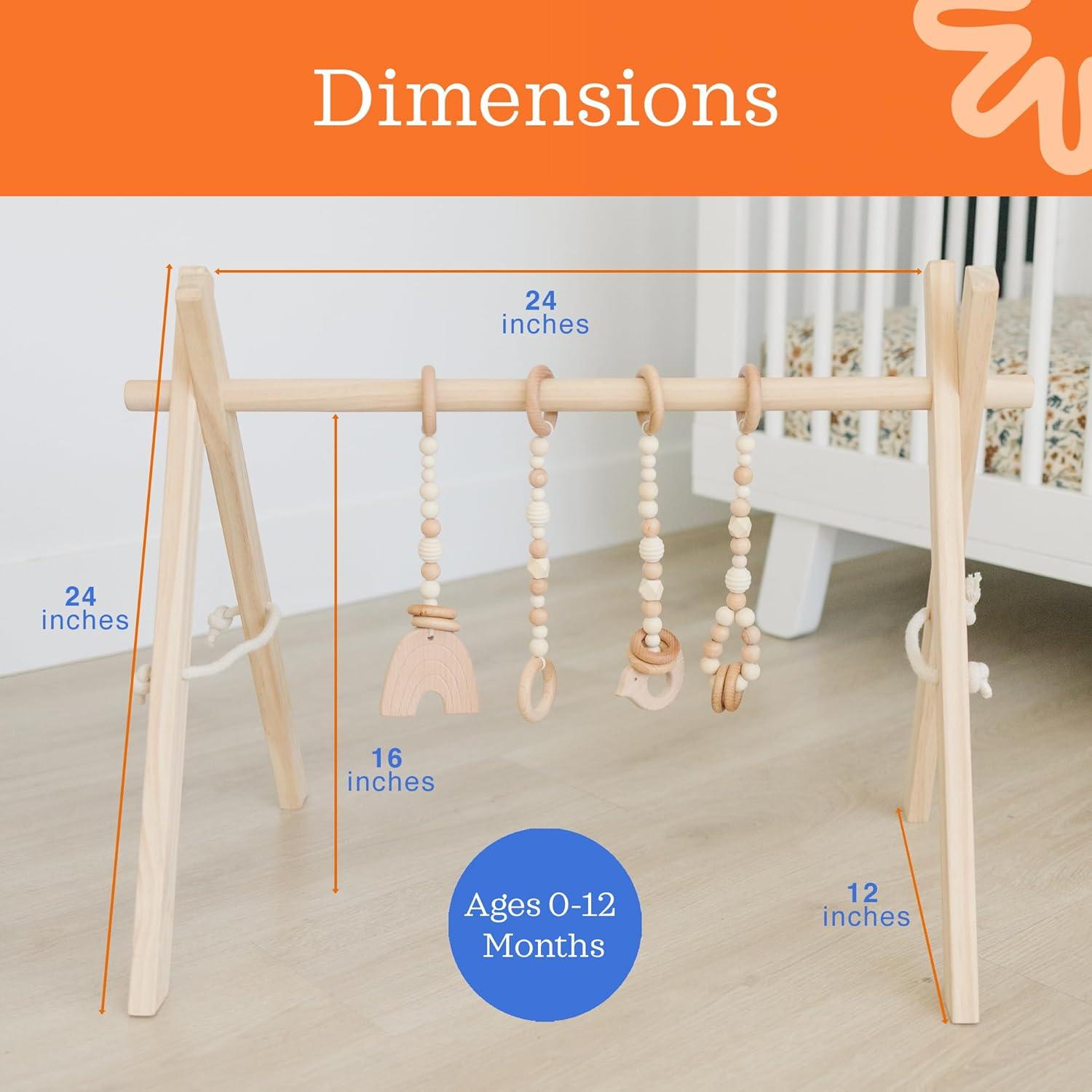 Gimnasio de Juego de Madera Poppyseed Play para Bebés - Montessori