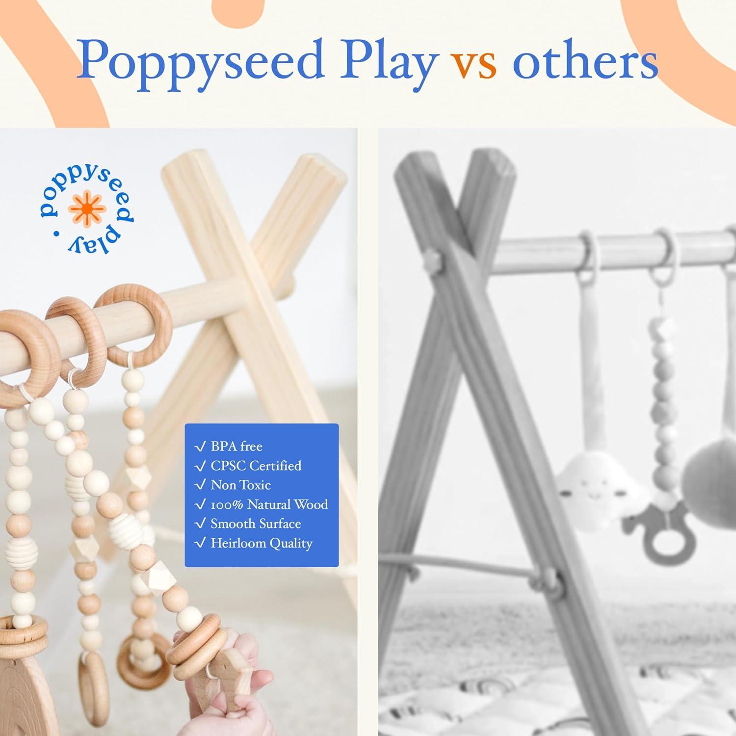 Gimnasio de Juego de Madera Poppyseed Play para Bebés - Montessori